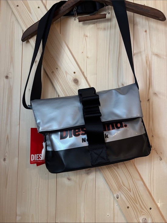 Diesel Other - Diesel Silver and Black Messenger Crossbody Bag